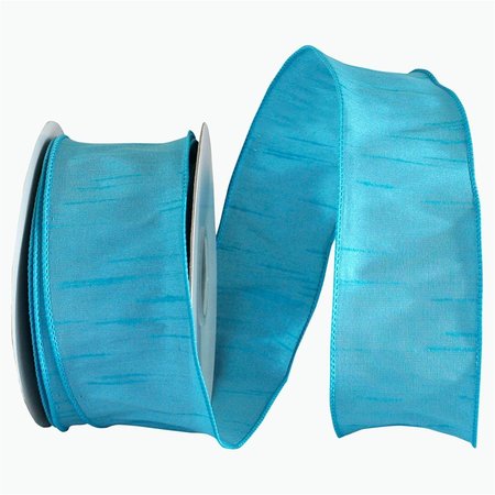 RELIANT RIBBON 20.5 in. 20 Yards Dupioni Supreme Wired Edge Ribbon, Aqua 92975W-077-40H